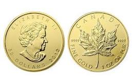 A gold coin with the image of a woman on it.