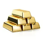 A group of gold bars stacked on top of each other.