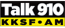 A black and yellow logo for talk 9 8. 5